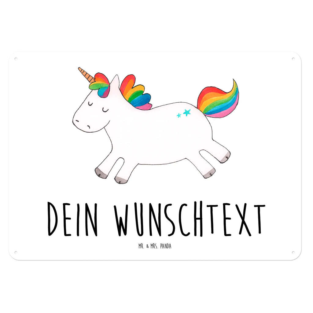 Personalisiertes Blechschild Einhorn Happy Blechschild, Metallschild, Geschenk Schild, Schild, Magnet-Metall-Schild, Deko Schild, Wandschild, Wand-Dekoration, Türschild, Einhorn, Einhörner, Einhorn Deko, Unicorn, glücklich, fröhlich, Spaß, Freude, Lebensfreude, witzig, spannend, Lächeln, Lachen