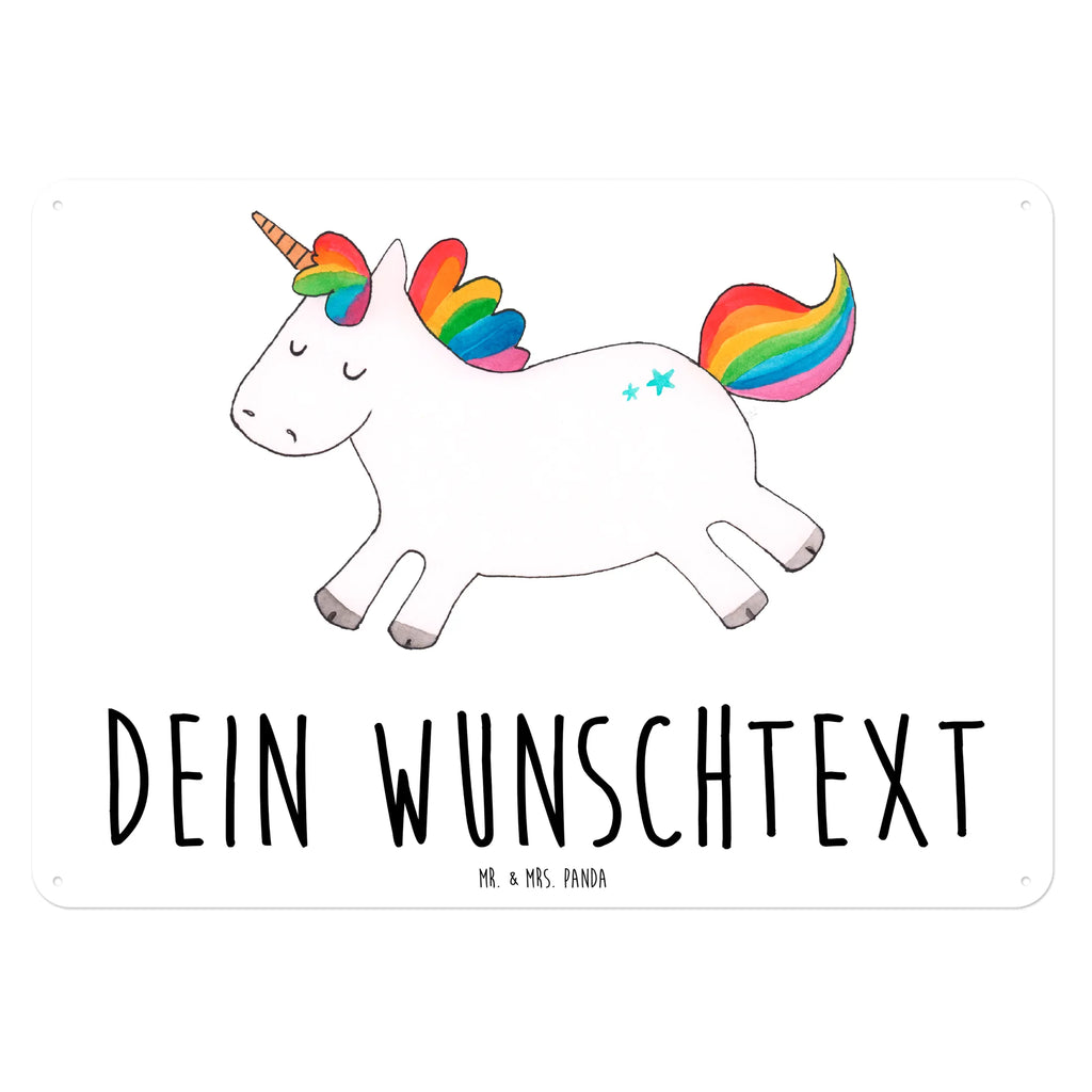 Personalisiertes Blechschild Einhorn Happy Blechschild, Metallschild, Geschenk Schild, Schild, Magnet-Metall-Schild, Deko Schild, Wandschild, Wand-Dekoration, Türschild, Einhorn, Einhörner, Einhorn Deko, Unicorn, glücklich, fröhlich, Spaß, Freude, Lebensfreude, witzig, spannend, Lächeln, Lachen