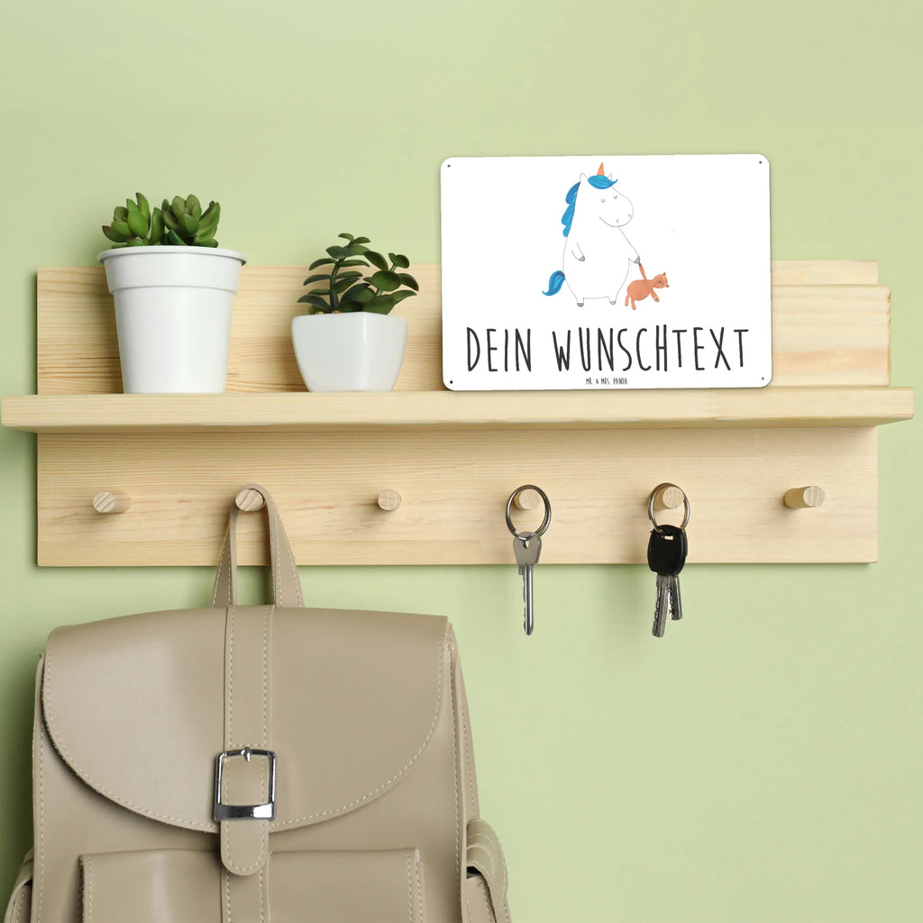 Personalisiertes Blechschild Einhorn Teddy Blechschild, Metallschild, Geschenk Schild, Schild, Magnet-Metall-Schild, Deko Schild, Wandschild, Wand-Dekoration, Türschild, Einhorn, Einhörner, Einhorn Deko, Pegasus, Unicorn, schlafen, gute Nacht, Single, Bett, Träumen, Freundin, Singleleben