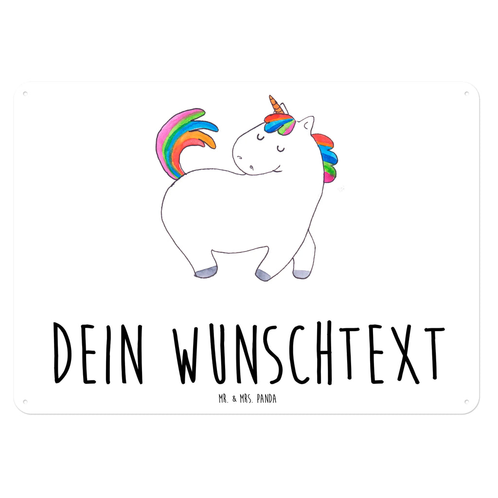 Personalisiertes Blechschild Einhorn stolzierend Blechschild, Metallschild, Geschenk Schild, Schild, Magnet-Metall-Schild, Deko Schild, Wandschild, Wand-Dekoration, Türschild, Einhorn, Einhörner, Einhorn Deko, Pegasus, Unicorn, stolz, anders, bunt, Pferd, Reiter, Reiten, Freundin, Geschenk