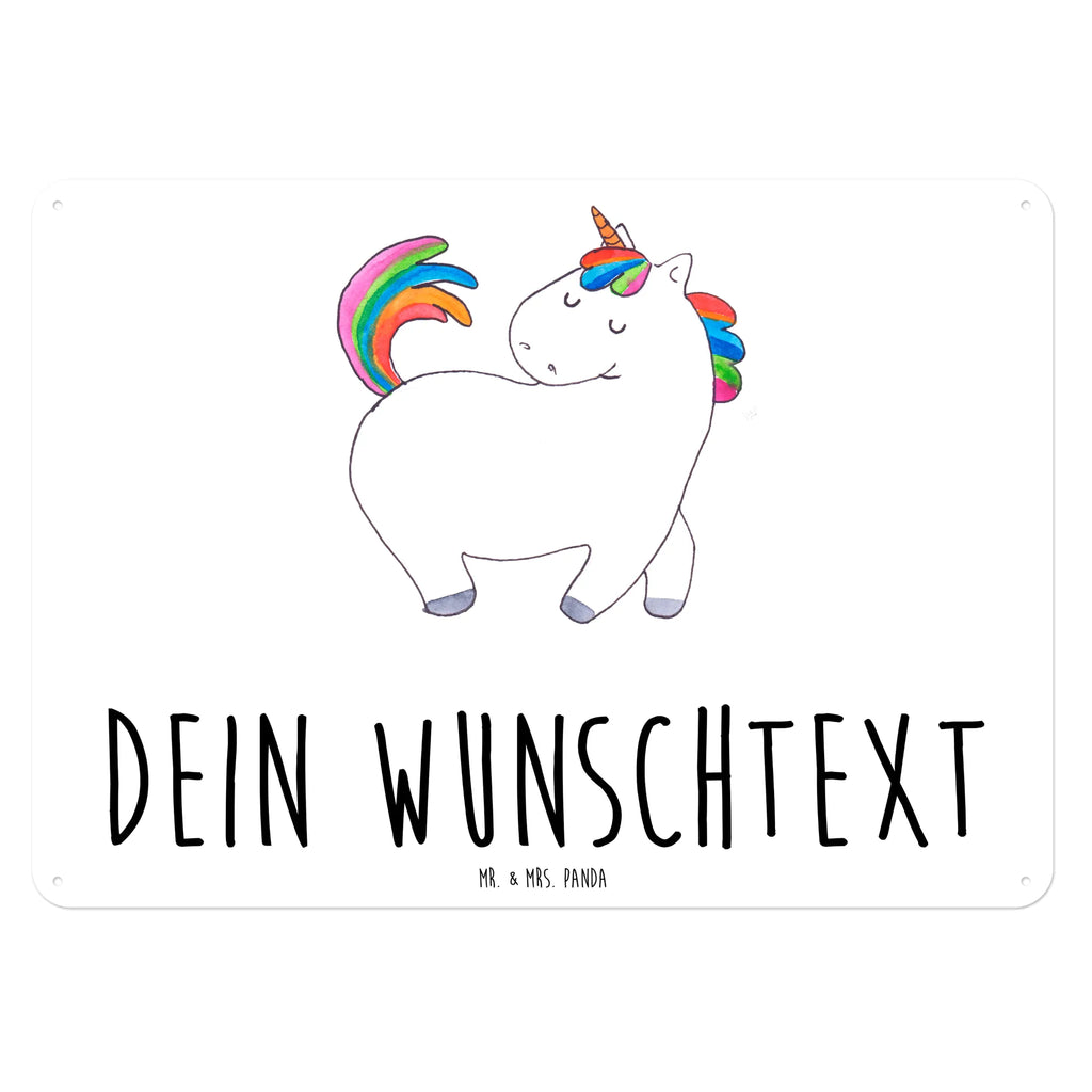 Personalisiertes Blechschild Einhorn stolzierend Blechschild, Metallschild, Geschenk Schild, Schild, Magnet-Metall-Schild, Deko Schild, Wandschild, Wand-Dekoration, Türschild, Einhorn, Einhörner, Einhorn Deko, Pegasus, Unicorn, stolz, anders, bunt, Pferd, Reiter, Reiten, Freundin, Geschenk