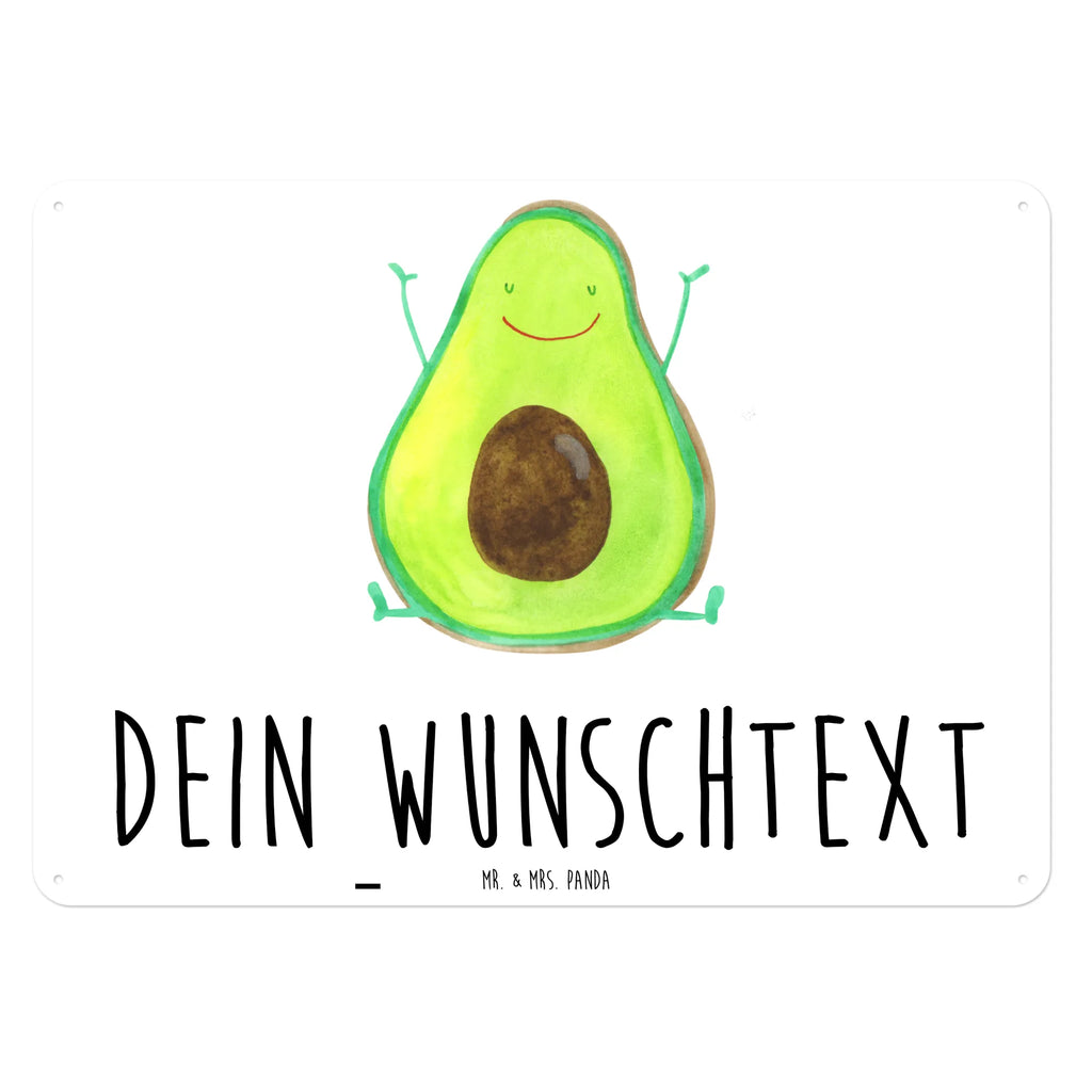 Personalisiertes Blechschild Avocado Happy Blechschild, Metallschild, Geschenk Schild, Schild, Magnet-Metall-Schild, Deko Schild, Wandschild, Wand-Dekoration, Türschild, Avocado, Veggie, Vegan, Gesund, Chaos