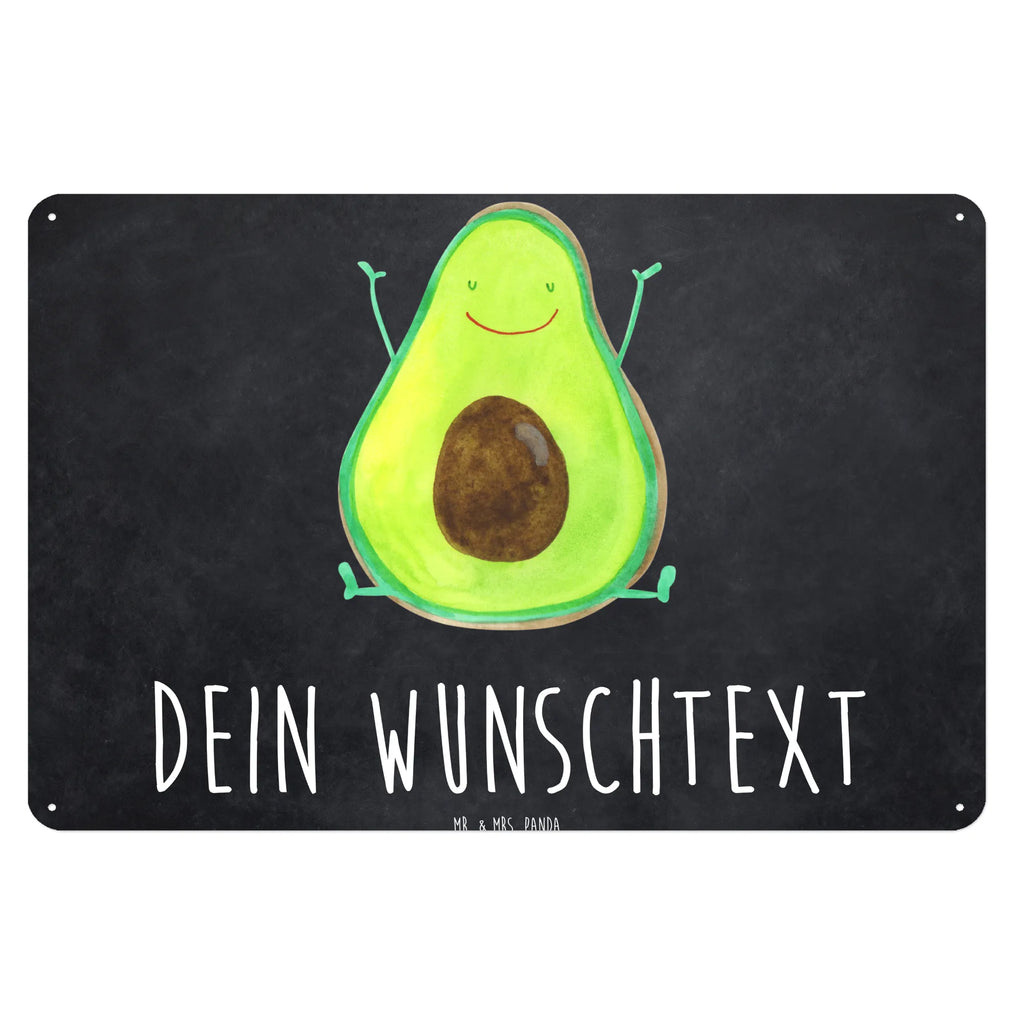 Personalisiertes Blechschild Avocado Happy Blechschild, Metallschild, Geschenk Schild, Schild, Magnet-Metall-Schild, Deko Schild, Wandschild, Wand-Dekoration, Türschild, Avocado, Veggie, Vegan, Gesund, Chaos