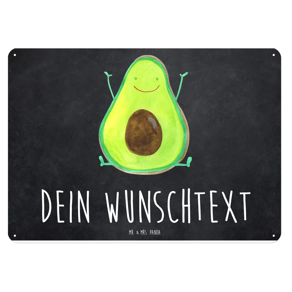 Personalisiertes Blechschild Avocado Happy Blechschild, Metallschild, Geschenk Schild, Schild, Magnet-Metall-Schild, Deko Schild, Wandschild, Wand-Dekoration, Türschild, Avocado, Veggie, Vegan, Gesund, Chaos