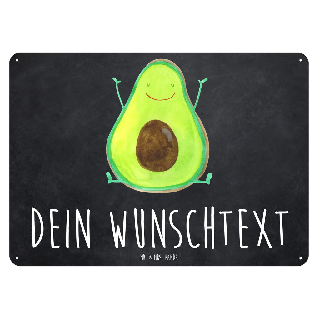 Personalisiertes Blechschild Avocado Happy Blechschild, Metallschild, Geschenk Schild, Schild, Magnet-Metall-Schild, Deko Schild, Wandschild, Wand-Dekoration, Türschild, Avocado, Veggie, Vegan, Gesund, Chaos