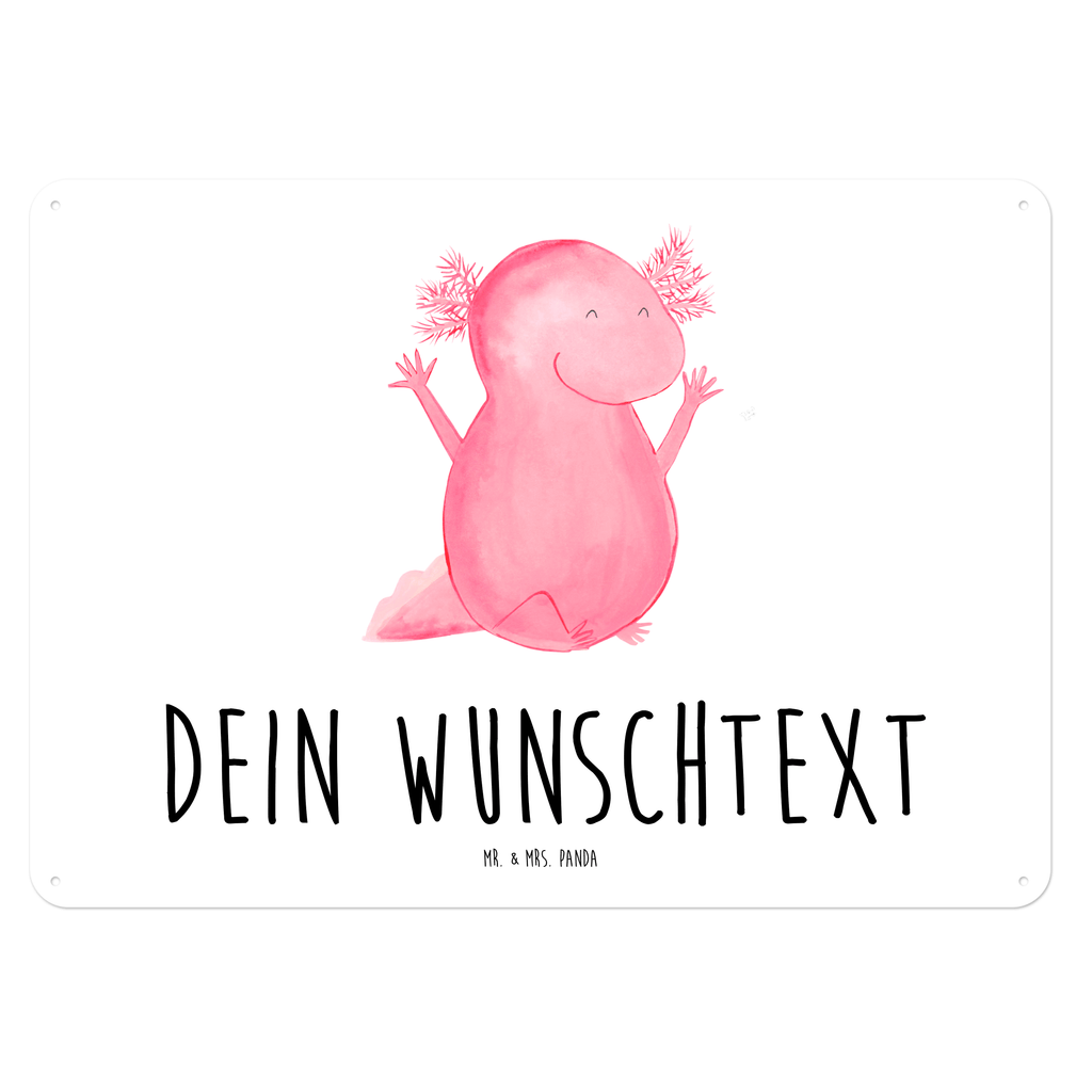 Personalisiertes Blechschild Axolotl Hurra Blechschild, Metallschild, Geschenk Schild, Schild, Magnet-Metall-Schild, Deko Schild, Wandschild, Wand-Dekoration, Türschild, Axolotl, Molch, Axolot, Schwanzlurch, Lurch, Lurche, fröhlich, Spaß, Freude, Motivation, Zufriedenheit