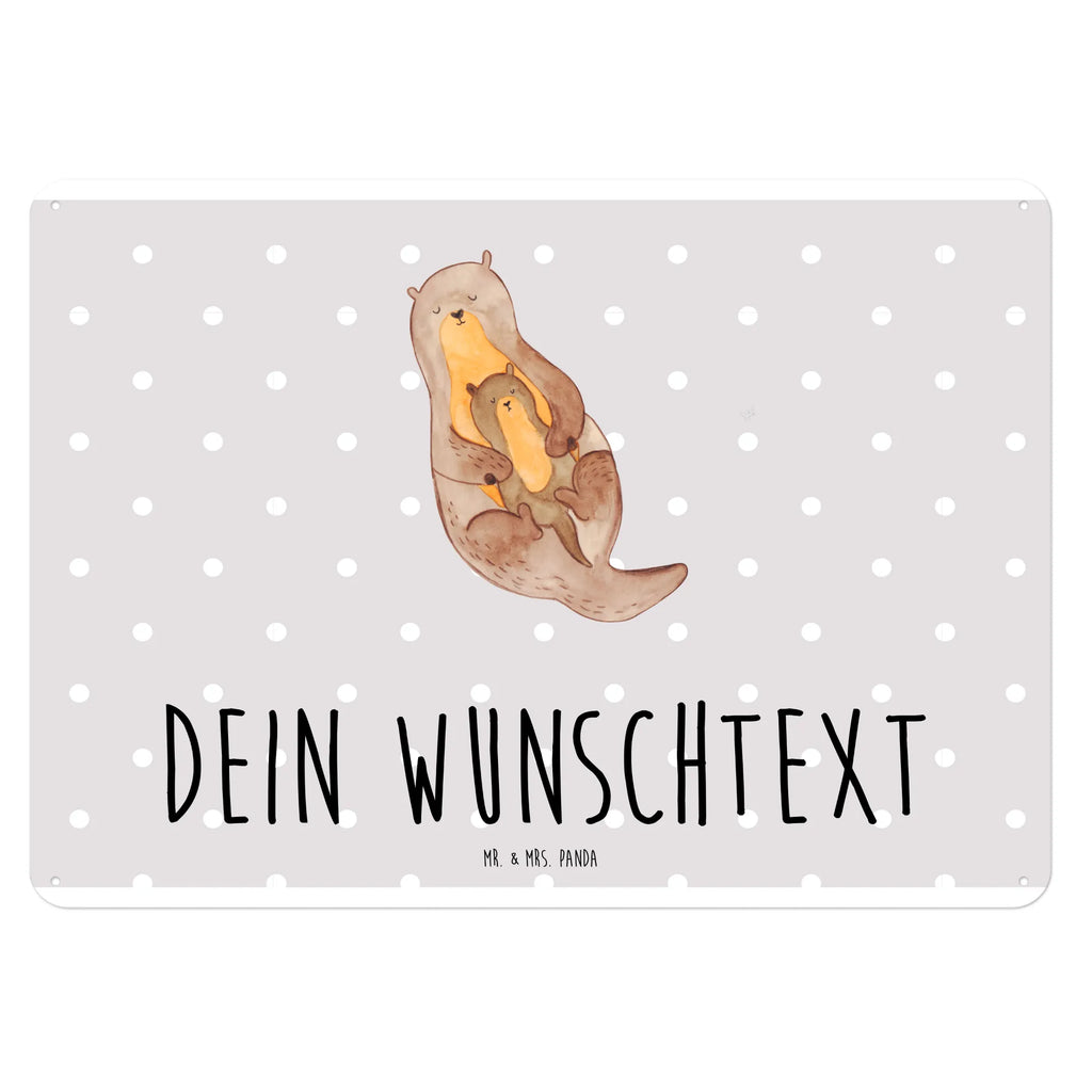 Personalisiertes Blechschild Otter Kind Blechschild, Metallschild, Geschenk Schild, Schild, Magnet-Metall-Schild, Deko Schild, Wandschild, Wand-Dekoration, Türschild, Otter, Fischotter, Seeotter, Otter Seeotter See Otter