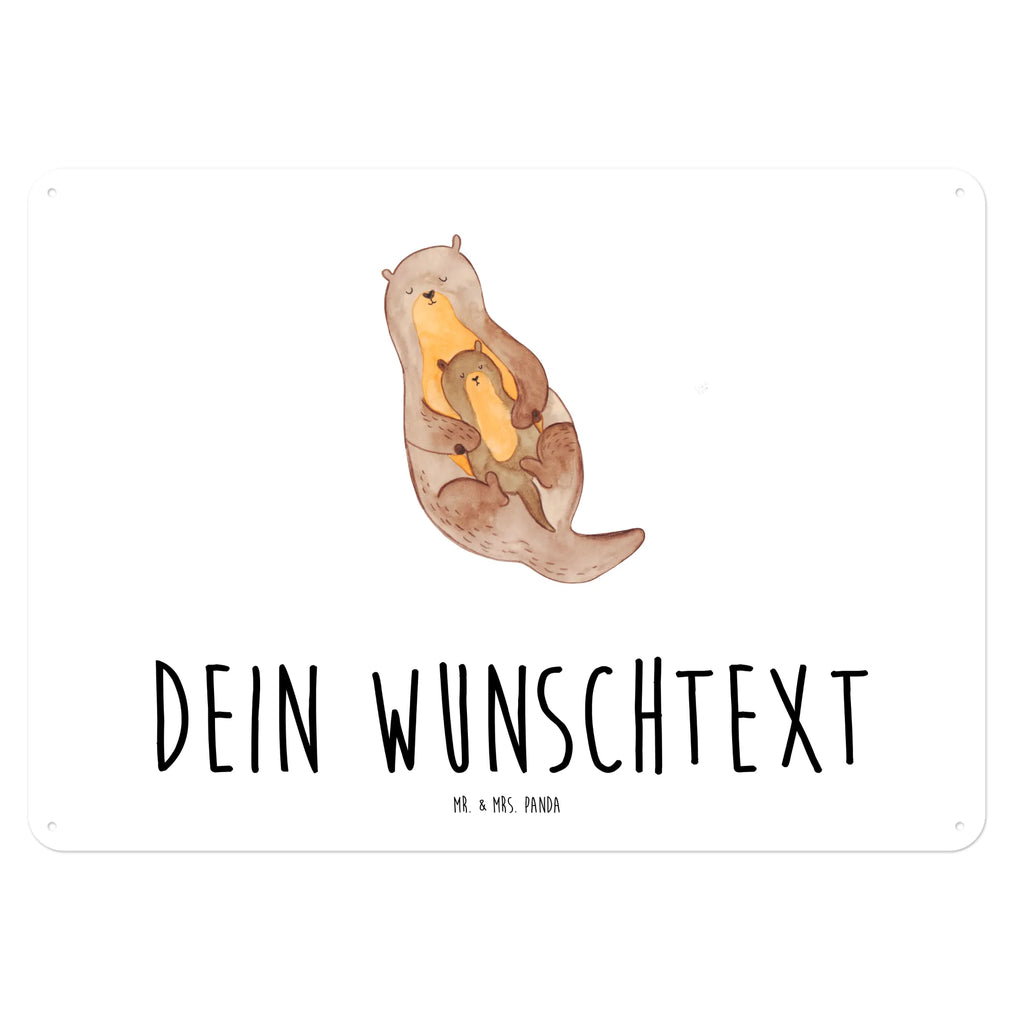 Personalisiertes Blechschild Otter Kind Blechschild, Metallschild, Geschenk Schild, Schild, Magnet-Metall-Schild, Deko Schild, Wandschild, Wand-Dekoration, Türschild, Otter, Fischotter, Seeotter, Otter Seeotter See Otter