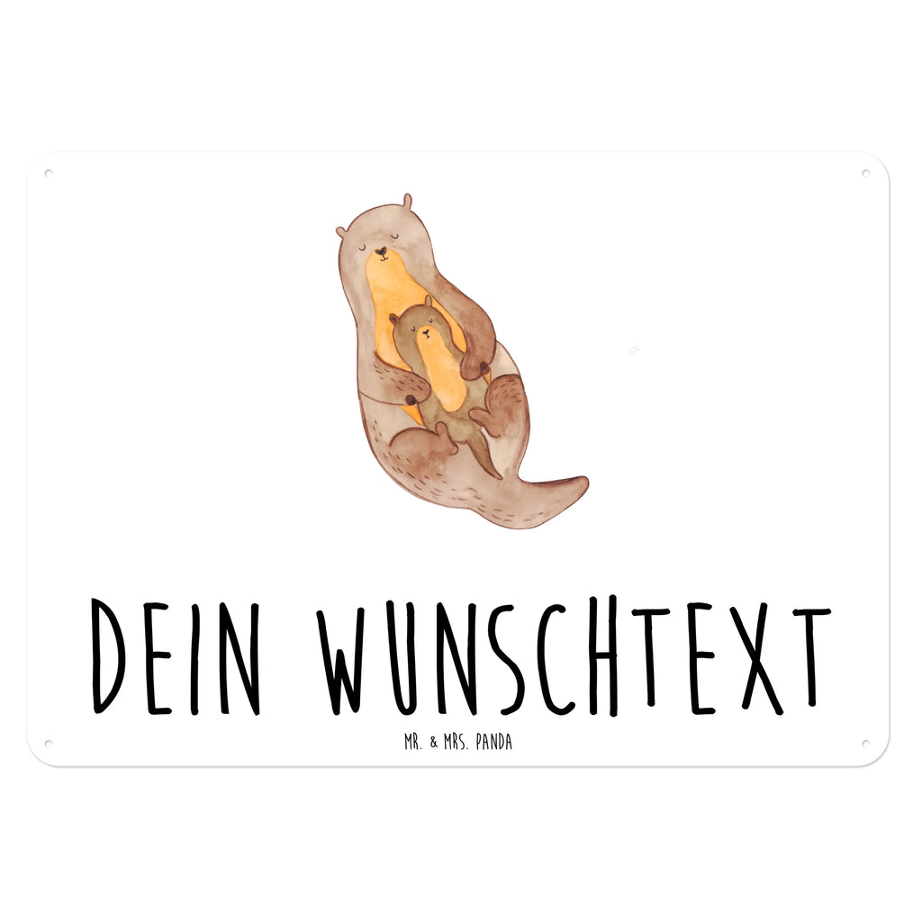 Personalisiertes Blechschild Otter Kind Blechschild, Metallschild, Geschenk Schild, Schild, Magnet-Metall-Schild, Deko Schild, Wandschild, Wand-Dekoration, Türschild, Otter, Fischotter, Seeotter, Otter Seeotter See Otter