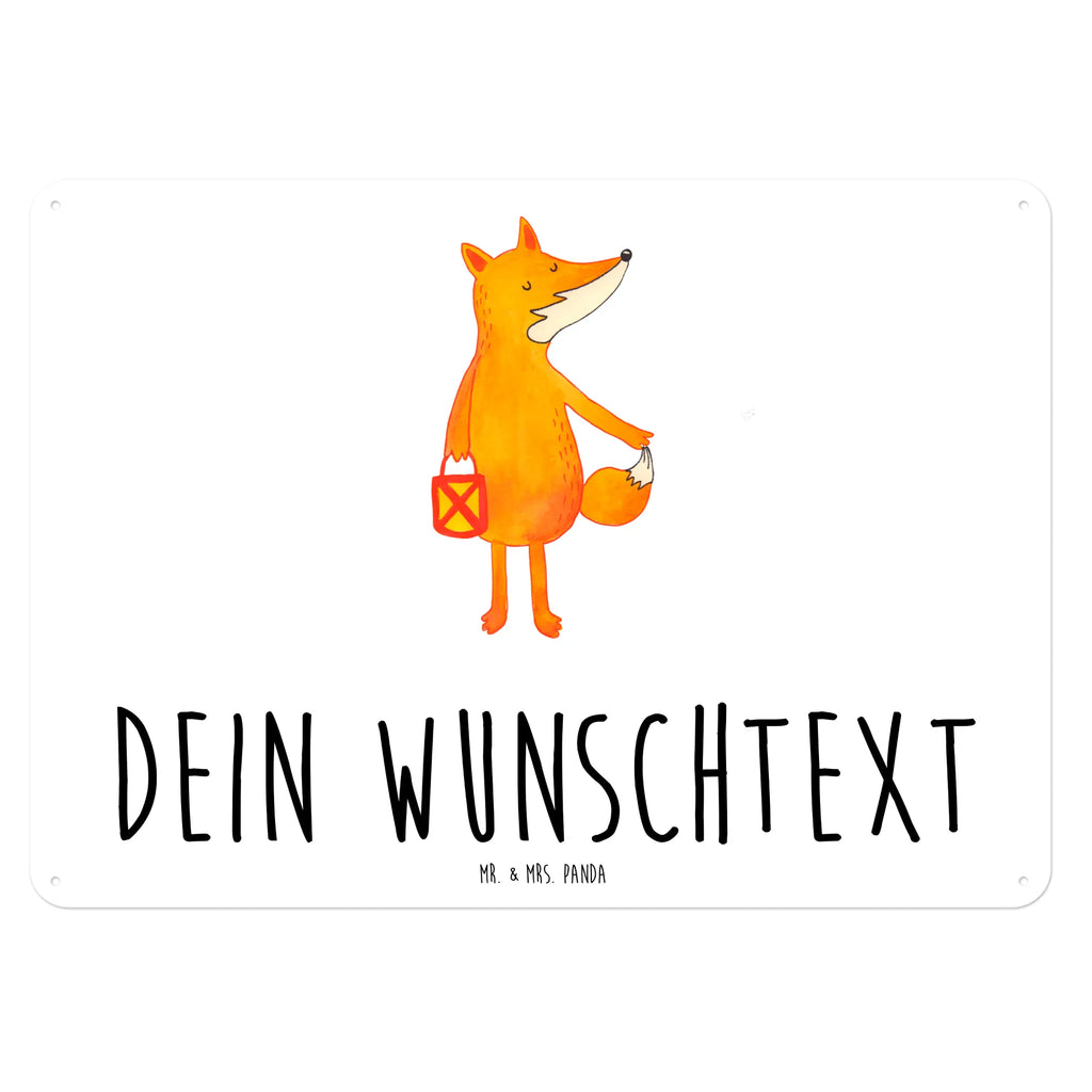 Personalisiertes Blechschild Fuchs Laterne Blechschild, Metallschild, Geschenk Schild, Schild, Magnet-Metall-Schild, Deko Schild, Wandschild, Wand-Dekoration, Türschild, Fuchs, Füchse, Spruch trösten, Liebeskummer Spruch, Laterne, Sankt Martin, Laternenumzug, Aufmuntern, Cäsar Otto Hugo Flaischlen