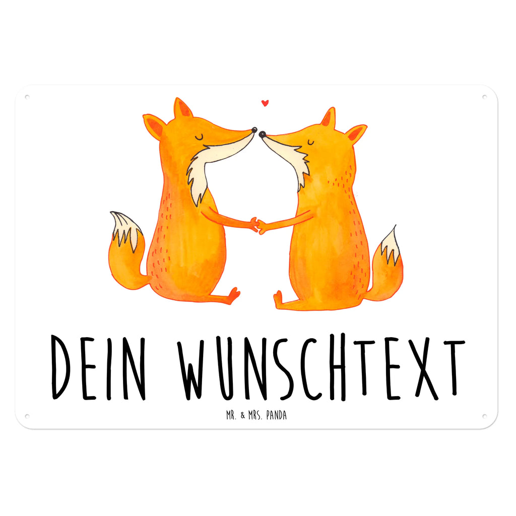 Personalisiertes Blechschild Füchse Liebe Blechschild, Metallschild, Geschenk Schild, Schild, Magnet-Metall-Schild, Deko Schild, Wandschild, Wand-Dekoration, Türschild, Fuchs, Füchse, Fox, Liebe, Liebespaar, Paar, Partner, Freundin, Freund, Ehe, Verlobte, Ehemann, Ehefrau, Liebesbeweis