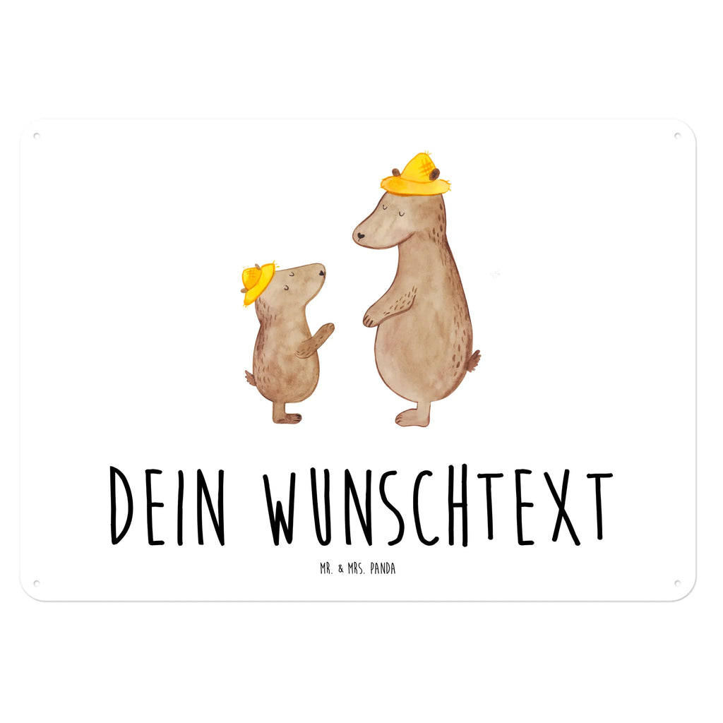 Personalisiertes Blechschild Bären mit Hut Blechschild, Metallschild, Geschenk Schild, Schild, Magnet-Metall-Schild, Deko Schild, Wandschild, Wand-Dekoration, Türschild, Familie, Vatertag, Muttertag, Bruder, Schwester, Mama, Papa, Oma, Opa, Bär, Bären, Vater, Papi, Paps, Dad, Daddy, Lieblingsmensch, Sohn, Söhne, Kind, Kinder, Vater-Sohn, Family, Vorbild