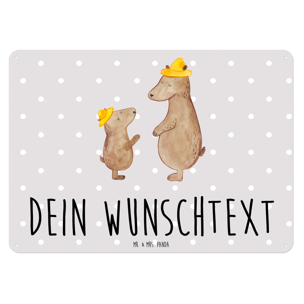 Personalisiertes Blechschild Bären mit Hut Blechschild, Metallschild, Geschenk Schild, Schild, Magnet-Metall-Schild, Deko Schild, Wandschild, Wand-Dekoration, Türschild, Familie, Vatertag, Muttertag, Bruder, Schwester, Mama, Papa, Oma, Opa, Bär, Bären, Vater, Papi, Paps, Dad, Daddy, Lieblingsmensch, Sohn, Söhne, Kind, Kinder, Vater-Sohn, Family, Vorbild