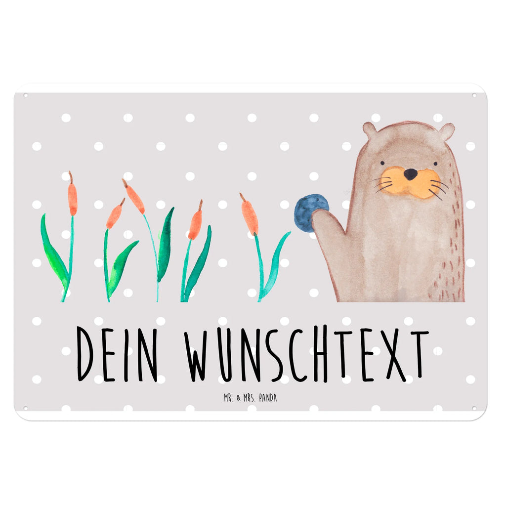 Personalisiertes Blechschild Otter Stein Blechschild, Metallschild, Geschenk Schild, Schild, Magnet-Metall-Schild, Deko Schild, Wandschild, Wand-Dekoration, Türschild, Otter, Fischotter, Seeotter, Otter Seeotter See Otter