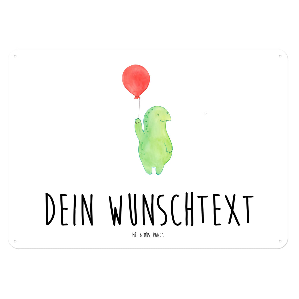 Personalisiertes Blechschild Schildkröte Luftballon Blechschild, Metallschild, Geschenk Schild, Schild, Magnet-Metall-Schild, Deko Schild, Wandschild, Wand-Dekoration, Türschild, Schildkröte, Schildkröten, Mutausbruch, Motivation, Motivationsspruch