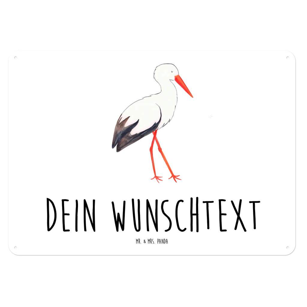 Personalisiertes Blechschild Storch Blechschild, Metallschild, Geschenk Schild, Schild, Magnet-Metall-Schild, Deko Schild, Wandschild, Wand-Dekoration, Türschild, Tiermotive, Gute Laune, lustige Sprüche, Tiere, Storch, Störche, Schwangerschaft, Geburt, Mutter, Mütter, Mutter werden, Schwanger, Babybauch, Baby