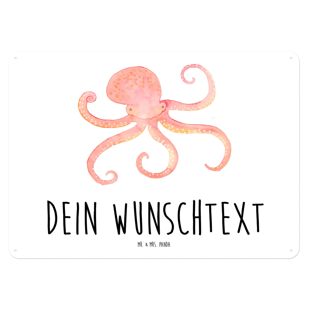 Personalisiertes Blechschild Tintenfisch Blechschild, Metallschild, Geschenk Schild, Schild, Magnet-Metall-Schild, Deko Schild, Wandschild, Wand-Dekoration, Türschild, Tiermotive, Gute Laune, lustige Sprüche, Tiere, Meer, Meerestier, Krake, Tintenfisch, Arme, Wasser, Ozean