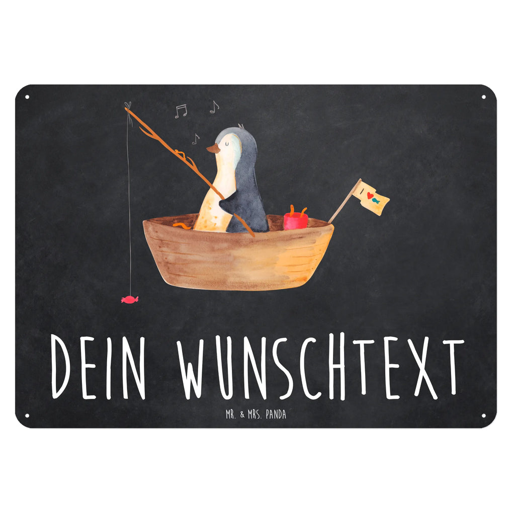 Personalisiertes Blechschild Pinguin Angelboot Blechschild, Metallschild, Geschenk Schild, Schild, Magnet-Metall-Schild, Deko Schild, Wandschild, Wand-Dekoration, Türschild, Pinguin, Pinguine, Angeln, Boot, Angelboot, Lebenslust, Leben, genießen, Motivation, Neustart, Neuanfang, Trennung, Scheidung, Geschenkidee Liebeskummer