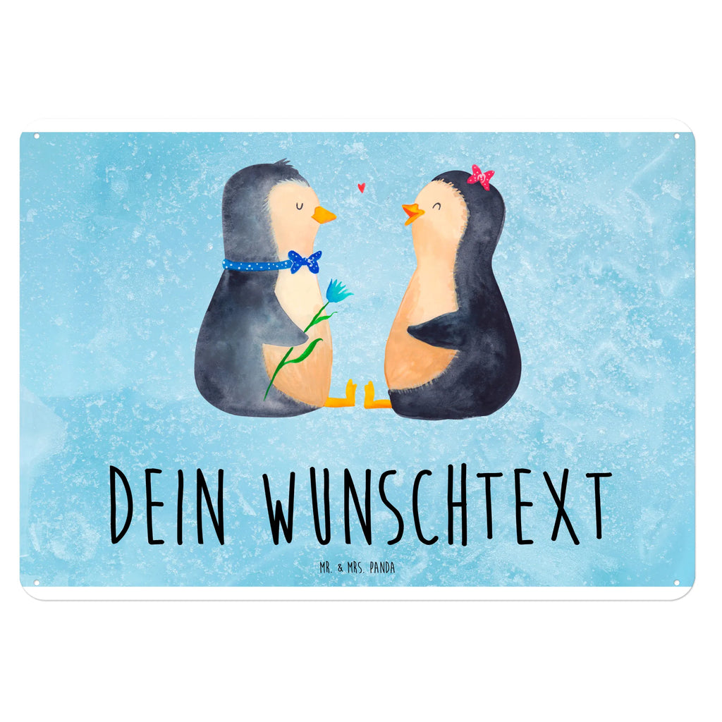 Personalisiertes Blechschild Pinguin Pärchen Blechschild, Metallschild, Geschenk Schild, Schild, Magnet-Metall-Schild, Deko Schild, Wandschild, Wand-Dekoration, Türschild, Pinguin, Pinguine, Liebe, Liebespaar, Liebesbeweis, Liebesgeschenk, Verlobung, Jahrestag, Hochzeitstag, Hochzeit, Hochzeitsgeschenk, große Liebe, Traumpaar