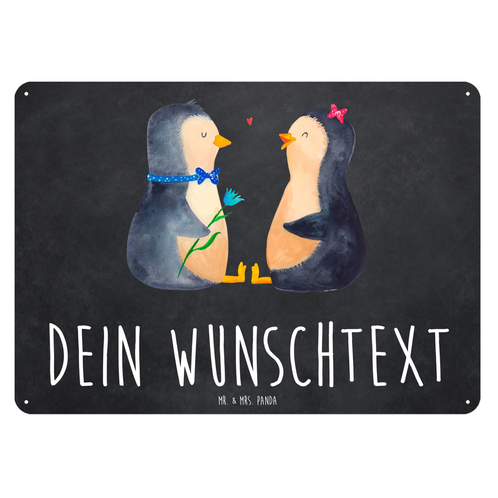 Personalisiertes Blechschild Pinguin Pärchen Blechschild, Metallschild, Geschenk Schild, Schild, Magnet-Metall-Schild, Deko Schild, Wandschild, Wand-Dekoration, Türschild, Pinguin, Pinguine, Liebe, Liebespaar, Liebesbeweis, Liebesgeschenk, Verlobung, Jahrestag, Hochzeitstag, Hochzeit, Hochzeitsgeschenk, große Liebe, Traumpaar