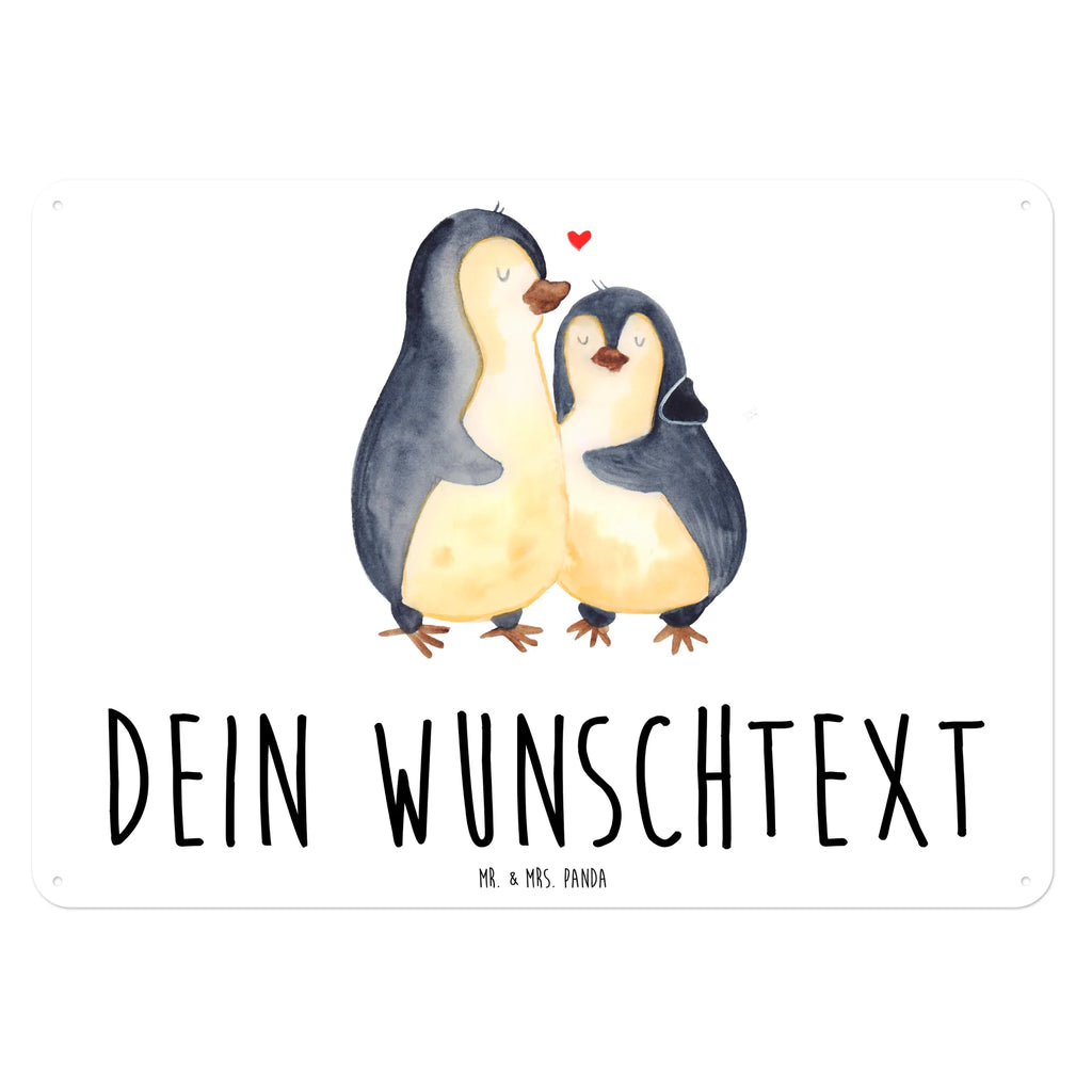 Personalisiertes Blechschild Pinguin umarmend Blechschild, Metallschild, Geschenk Schild, Schild, Magnet-Metall-Schild, Deko Schild, Wandschild, Wand-Dekoration, Türschild, Pinguin, Liebe, Liebespaar, Liebesbeweis, Liebesgeschenk, Verlobung, Jahrestag, Hochzeitstag, Hochzeit, Hochzeitsgeschenk