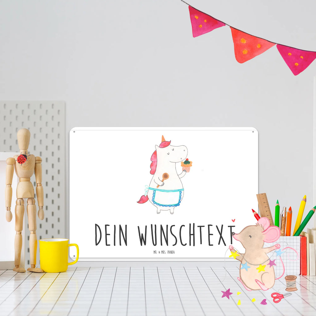 Personalisiertes Blechschild Einhorn Küchenfee Blechschild, Metallschild, Geschenk Schild, Schild, Magnet-Metall-Schild, Deko Schild, Wandschild, Wand-Dekoration, Türschild, Einhorn, Einhörner, Einhorn Deko, Pegasus, Unicorn, backen, Muffin, Motivation, Träumer, träumen, Bäckerin, Hobbykoch, Koch, Torte, Kuchen