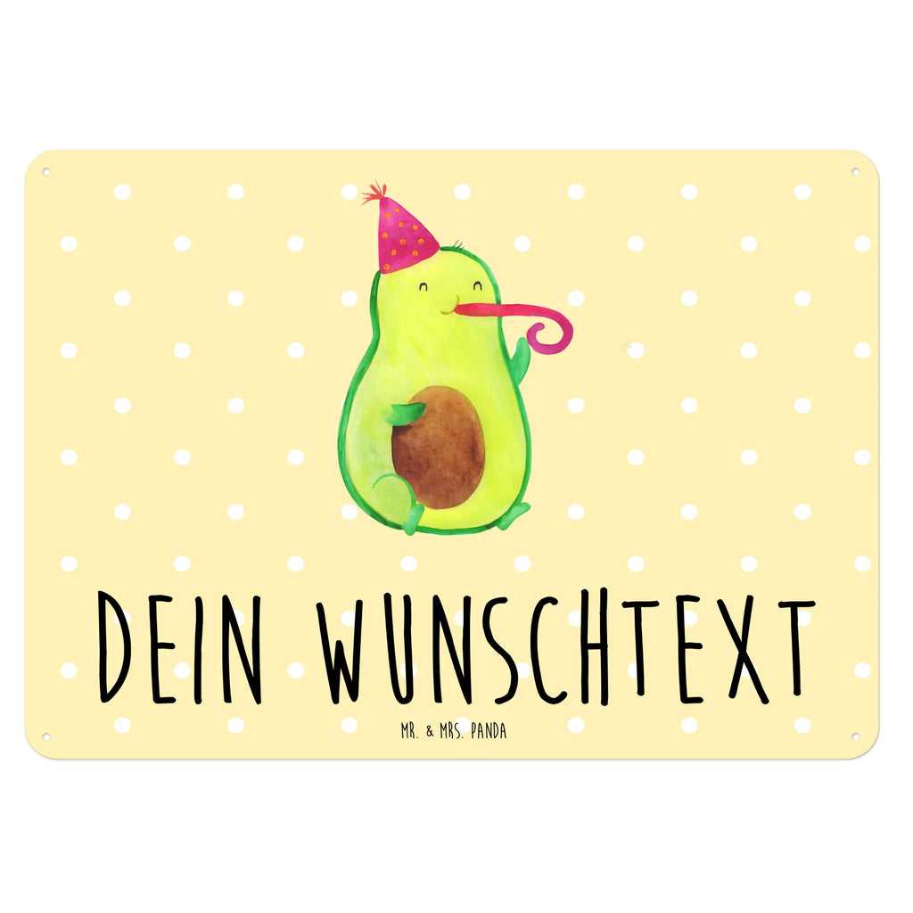 Personalisiertes Blechschild Avocado Feier Blechschild, Metallschild, Geschenk Schild, Schild, Magnet-Metall-Schild, Deko Schild, Wandschild, Wand-Dekoration, Türschild, Avocado, Veggie, Vegan, Gesund, Party, Feierlichkeit, Feier, Fete, Geburtstag, Gute Laune, Tröte