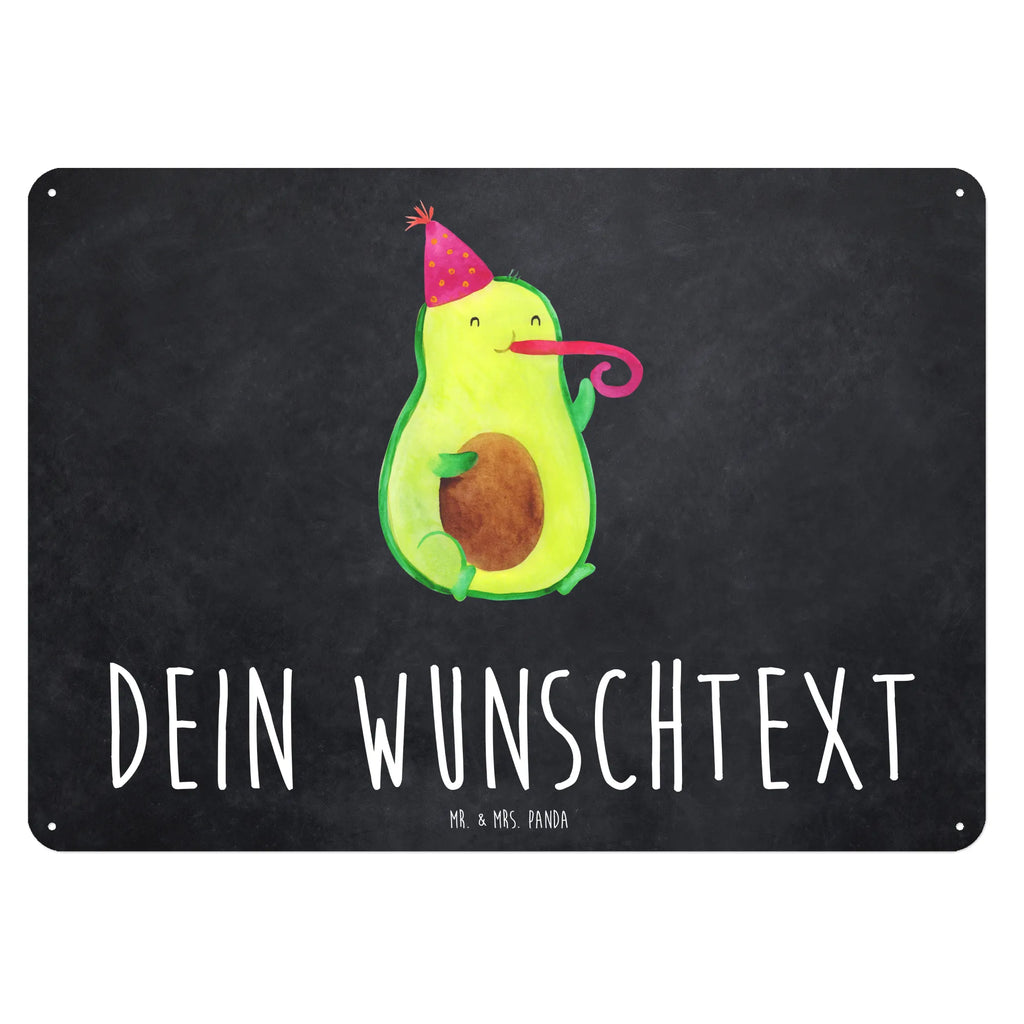 Personalisiertes Blechschild Avocado Feier Blechschild, Metallschild, Geschenk Schild, Schild, Magnet-Metall-Schild, Deko Schild, Wandschild, Wand-Dekoration, Türschild, Avocado, Veggie, Vegan, Gesund, Party, Feierlichkeit, Feier, Fete, Geburtstag, Gute Laune, Tröte