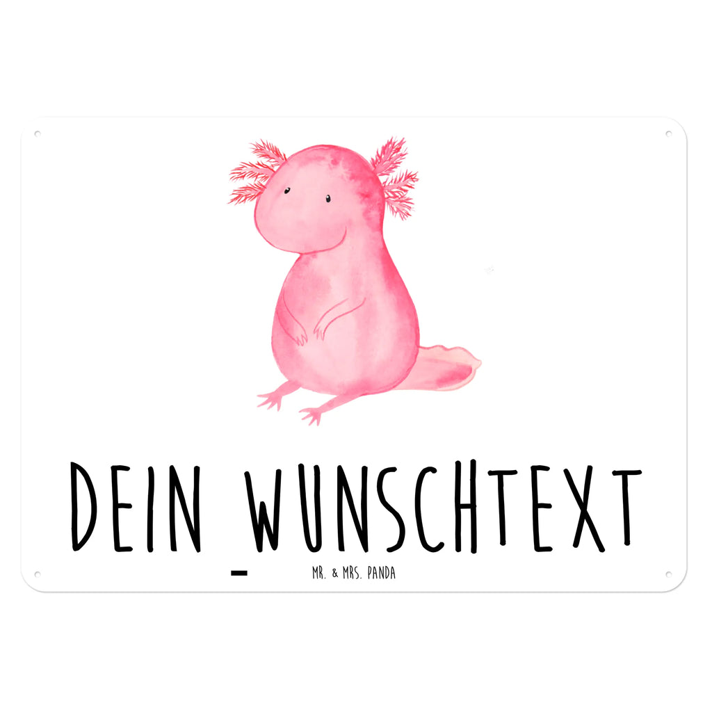 Personalisiertes Blechschild Axolotl Blechschild, Metallschild, Geschenk Schild, Schild, Magnet-Metall-Schild, Deko Schild, Wandschild, Wand-Dekoration, Türschild, Axolotl, Molch, Axolot, vergnügt, fröhlich, zufrieden, Lebensstil, Weisheit, Lebensweisheit, Liebe, Freundin