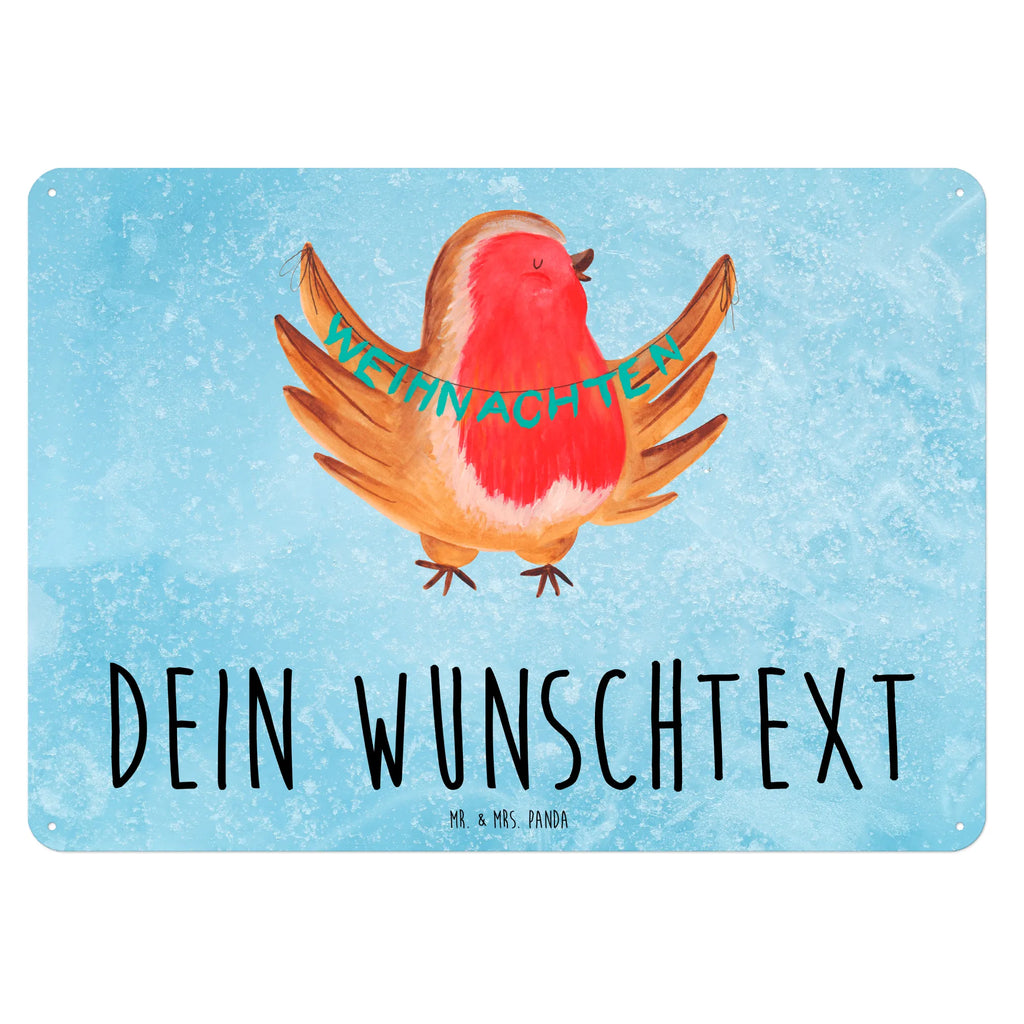 Personalisiertes Blechschild Rotkehlchen Weihnachten Blechschild, Metallschild, Geschenk Schild, Schild, Magnet-Metall-Schild, Deko Schild, Wandschild, Wand-Dekoration, Türschild, Winter, Weihnachten, Weihnachtsdeko, Nikolaus, Advent, Heiligabend, Wintermotiv, Frohe Weihnachten, Weihnachtsmotiv, Weihnachtsgruß, Vogel, xmas