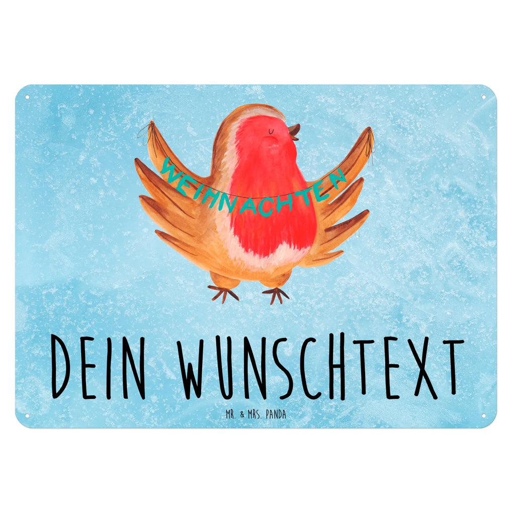 Personalisiertes Blechschild Rotkehlchen Weihnachten Blechschild, Metallschild, Geschenk Schild, Schild, Magnet-Metall-Schild, Deko Schild, Wandschild, Wand-Dekoration, Türschild, Winter, Weihnachten, Weihnachtsdeko, Nikolaus, Advent, Heiligabend, Wintermotiv, Frohe Weihnachten, Weihnachtsmotiv, Weihnachtsgruß, Vogel, xmas