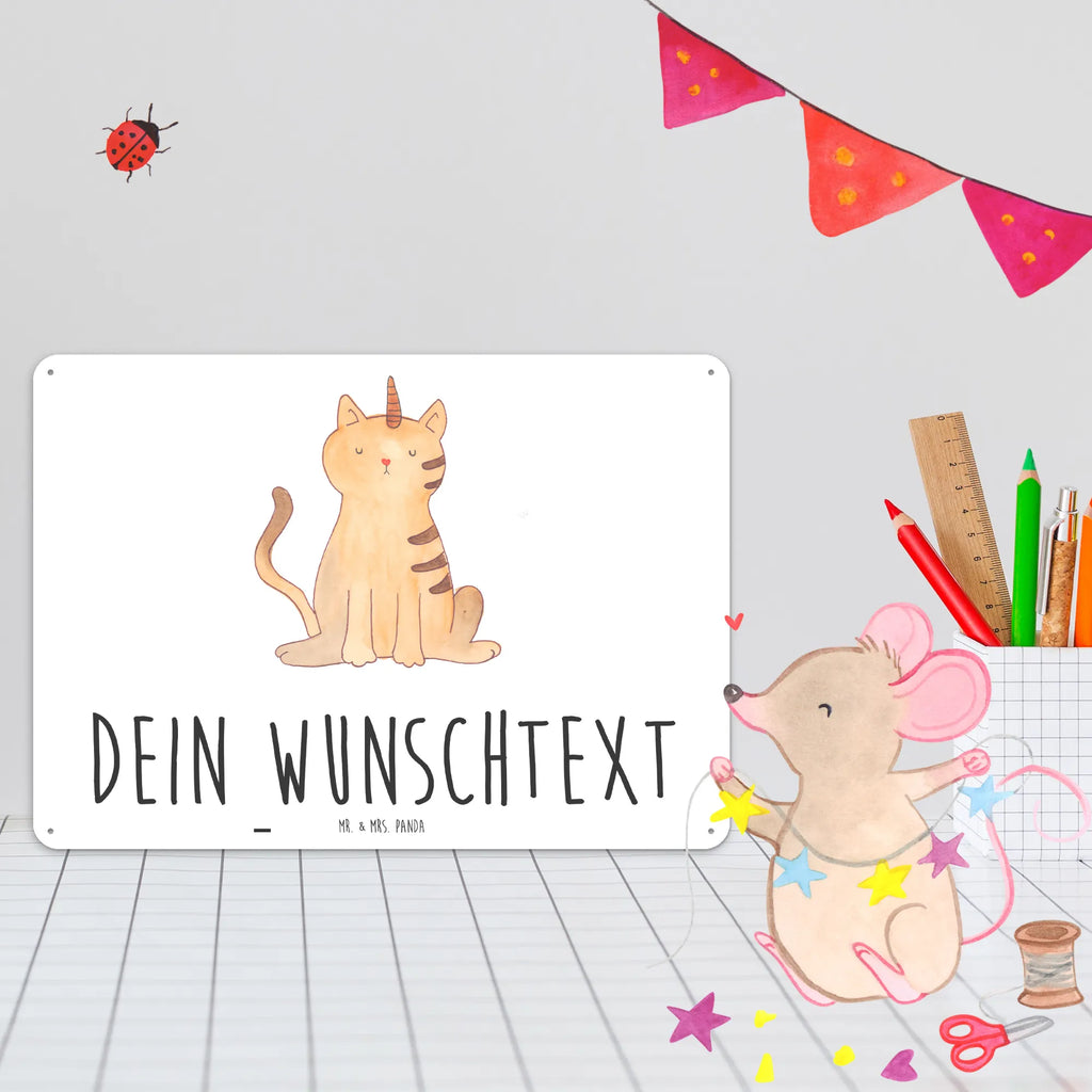 Personalisiertes Blechschild Einhorn Katze Blechschild, Metallschild, Geschenk Schild, Schild, Magnet-Metall-Schild, Deko Schild, Wandschild, Wand-Dekoration, Türschild, Einhorn, Einhörner, Einhorn Deko, Pegasus, Unicorn, Katzer, Mieze, Regenbogen, Glitzer, Einhornpower, Erwachsenwerden, Katze, Katzenhorn, Einhornkatze, Kittyhorn