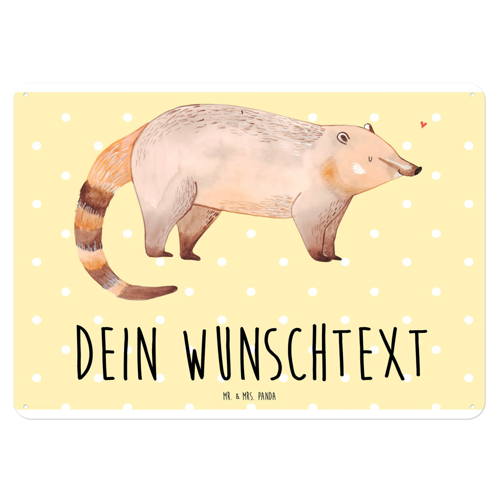 Personalisiertes Blechschild Nasenbär Blechschild, Metallschild, Geschenk Schild, Schild, Magnet-Metall-Schild, Deko Schild, Wandschild, Wand-Dekoration, Türschild, Tiermotive, Gute Laune, lustige Sprüche, Tiere, Nasenbär, Nasenbären, Rüsselbär, Bär