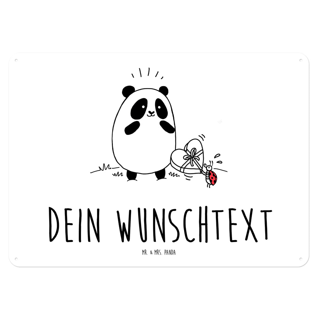 Personalisiertes Blechschild Panda Dankeschön Blechschild, Metallschild, Geschenk Schild, Schild, Magnet-Metall-Schild, Deko Schild, Wandschild, Wand-Dekoration, Türschild