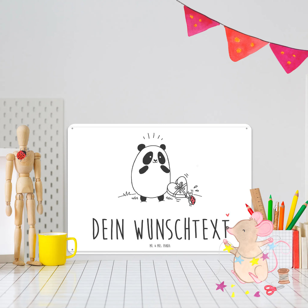 Personalisiertes Blechschild Panda Dankeschön Blechschild, Metallschild, Geschenk Schild, Schild, Magnet-Metall-Schild, Deko Schild, Wandschild, Wand-Dekoration, Türschild