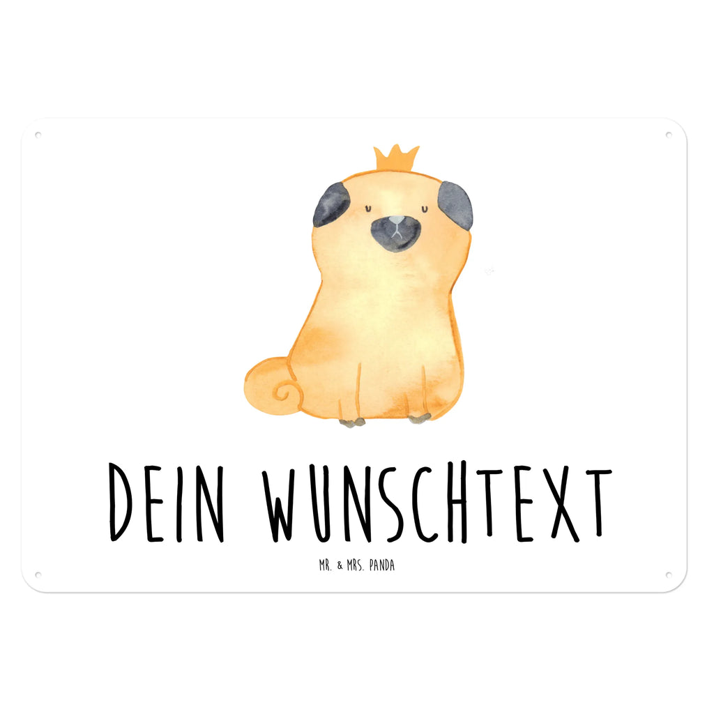 Personalisiertes Blechschild Mops Krone Blechschild, Metallschild, Geschenk Schild, Schild, Magnet-Metall-Schild, Deko Schild, Wandschild, Wand-Dekoration, Türschild, Hund, Hundemotiv, Haustier, Hunderasse, Tierliebhaber, Hundebesitzer, Sprüche, Mops, allergisch, kinderlos, Hausregel, Hundebesitzer. Spruch, lustig