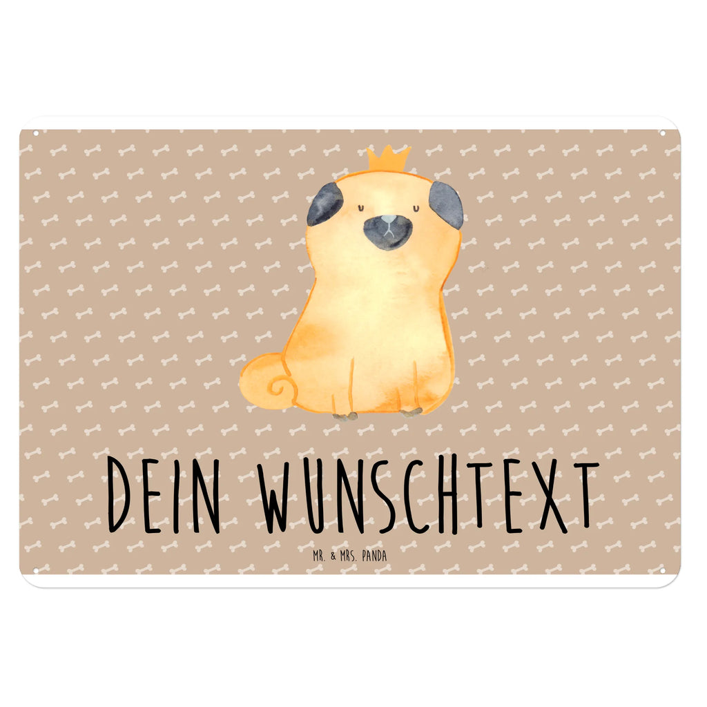 Personalisiertes Blechschild Mops Krone Blechschild, Metallschild, Geschenk Schild, Schild, Magnet-Metall-Schild, Deko Schild, Wandschild, Wand-Dekoration, Türschild, Hund, Hundemotiv, Haustier, Hunderasse, Tierliebhaber, Hundebesitzer, Sprüche, Mops, allergisch, kinderlos, Hausregel, Hundebesitzer. Spruch, lustig