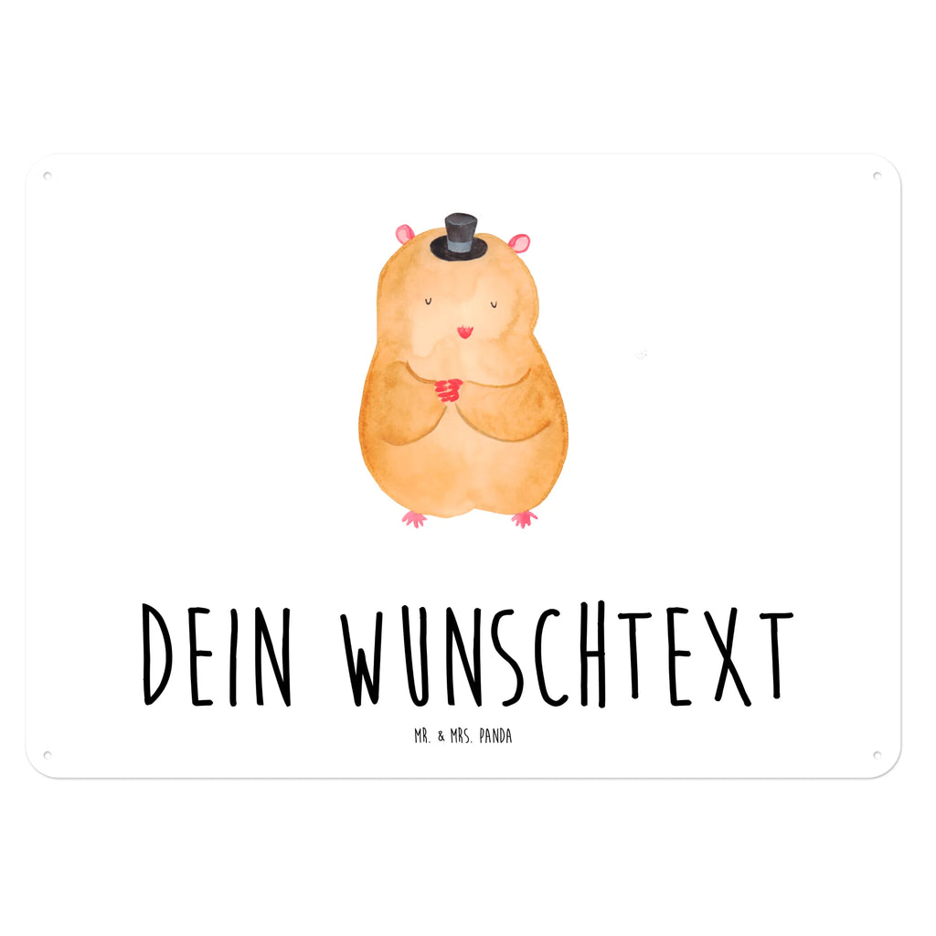 Personalisiertes Blechschild Hamster Hut Blechschild, Metallschild, Geschenk Schild, Schild, Magnet-Metall-Schild, Deko Schild, Wandschild, Wand-Dekoration, Türschild, Tiermotive, Gute Laune, lustige Sprüche, Tiere, Hamster, Hut, Magier, Zylinder, Zwerghamster, Zauberer