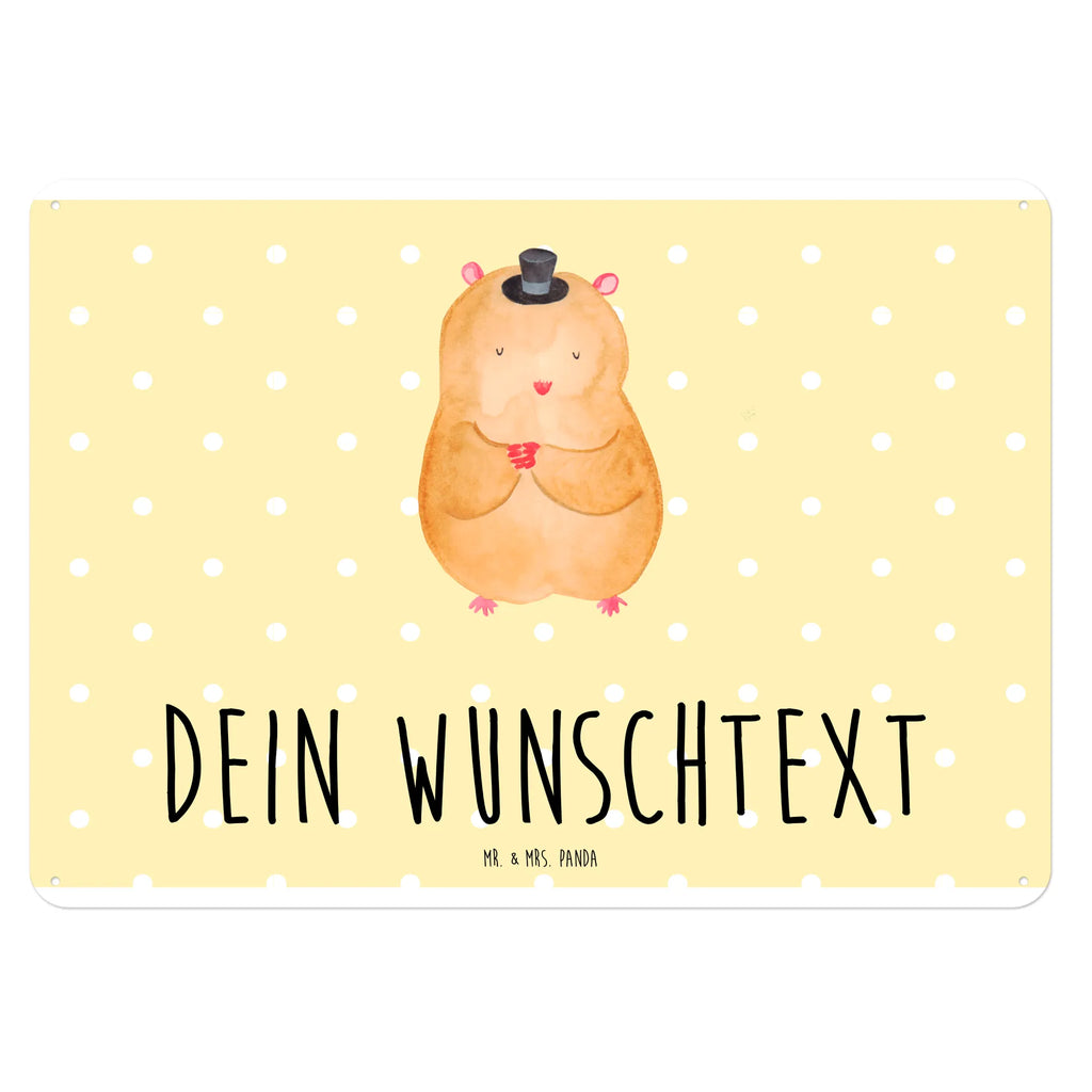 Personalisiertes Blechschild Hamster Hut Blechschild, Metallschild, Geschenk Schild, Schild, Magnet-Metall-Schild, Deko Schild, Wandschild, Wand-Dekoration, Türschild, Tiermotive, Gute Laune, lustige Sprüche, Tiere, Hamster, Hut, Magier, Zylinder, Zwerghamster, Zauberer