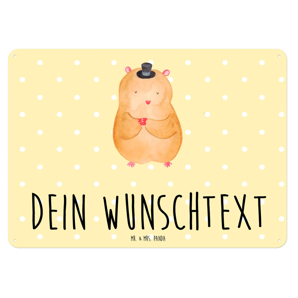 Personalisiertes Blechschild Hamster Hut Blechschild, Metallschild, Geschenk Schild, Schild, Magnet-Metall-Schild, Deko Schild, Wandschild, Wand-Dekoration, Türschild, Tiermotive, Gute Laune, lustige Sprüche, Tiere, Hamster, Hut, Magier, Zylinder, Zwerghamster, Zauberer