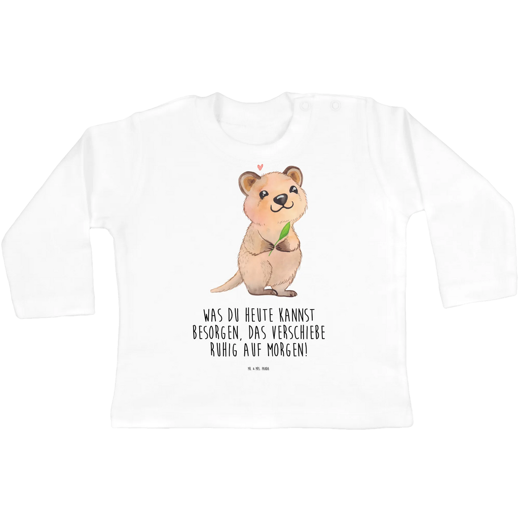 Baby Longsleeve Quokka Happy Mädchen, Jungen, Baby, Langarm, Bio, Kleidung, Tiermotive, Gute Laune, lustige Sprüche, Tiere, Quokka, Verschieben, Aufschieberitis, Lustiger Spruch, Niedliches Tier, Dinge erledigen