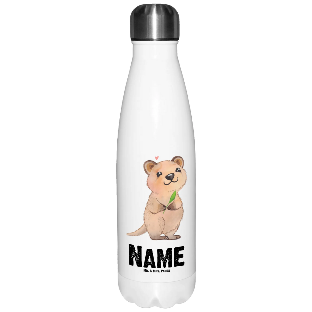 Personalisierte Thermosflasche Quokka Happy Personalisierte Isolierflasche, Personalisierte Thermoflasche, Personalisierte Trinkflasche, Trinkflasche Mit Namen, Wunschname, Bedrucken, Namensflasche, Tiermotive, Gute Laune, lustige Sprüche, Tiere, Quokka, Verschieben, Aufschieberitis, Lustiger Spruch, Niedliches Tier, Dinge erledigen