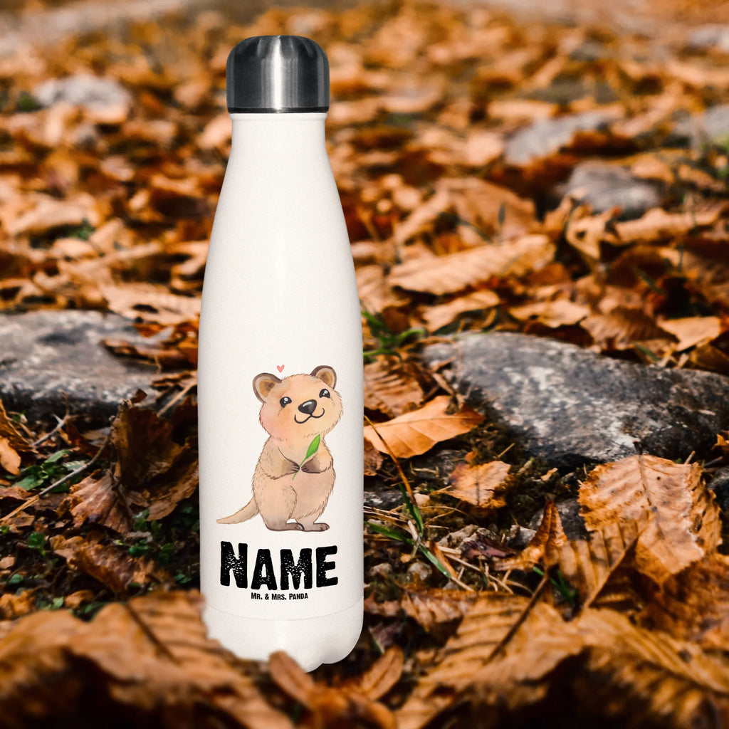 Personalisierte Thermosflasche Quokka Happy Personalisierte Isolierflasche, Personalisierte Thermoflasche, Personalisierte Trinkflasche, Trinkflasche Mit Namen, Wunschname, Bedrucken, Namensflasche, Tiermotive, Gute Laune, lustige Sprüche, Tiere, Quokka, Verschieben, Aufschieberitis, Lustiger Spruch, Niedliches Tier, Dinge erledigen