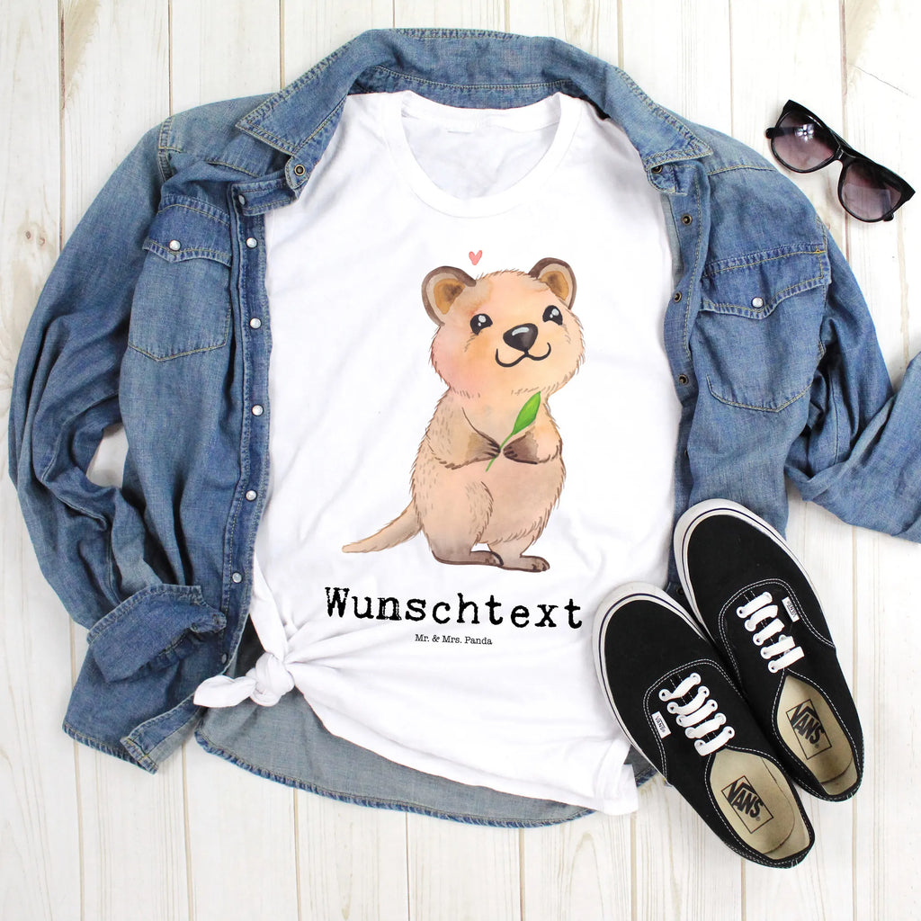 Personalisiertes T-Shirt Quokka Happy T-Shirt Personalisiert, T-Shirt mit Namen, T-Shirt mit Aufruck, Männer, Frauen, Tiermotive, Gute Laune, lustige Sprüche, Tiere, Quokka, Verschieben, Aufschieberitis, Lustiger Spruch, Niedliches Tier, Dinge erledigen