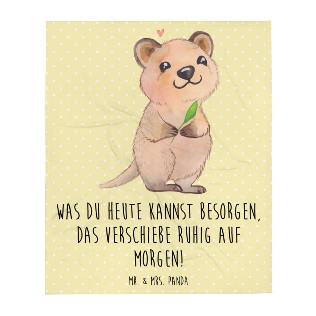 Kuscheldecke Quokka Happy Decke, Wohndecke, Tagesdecke, Wolldecke, Sofadecke, Tiermotive, Gute Laune, lustige Sprüche, Tiere, Quokka, Verschieben, Aufschieberitis, Lustiger Spruch, Niedliches Tier, Dinge erledigen