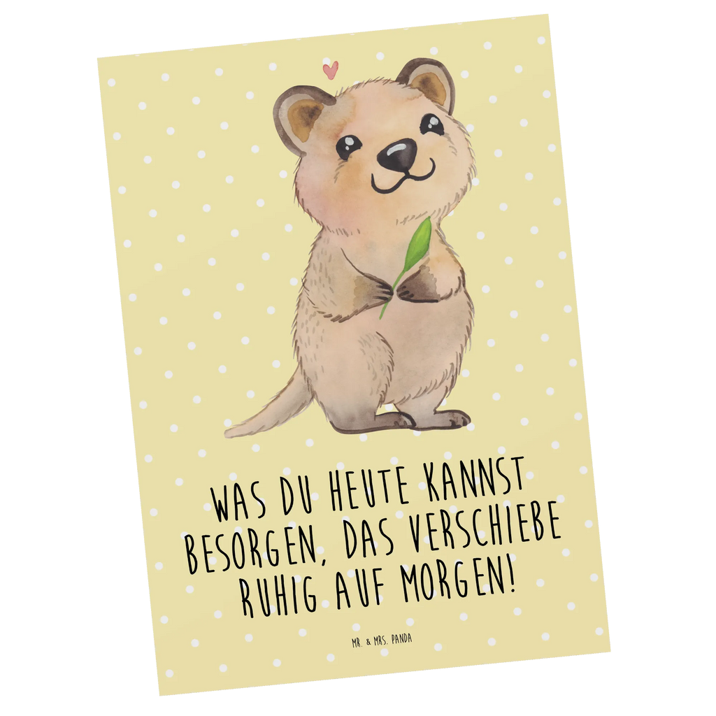 Postkarte Quokka Happy Postkarte, Karte, Geschenkkarte, Grußkarte, Einladung, Ansichtskarte, Geburtstagskarte, Einladungskarte, Dankeskarte, Ansichtskarten, Einladung Geburtstag, Einladungskarten Geburtstag, Tiermotive, Gute Laune, lustige Sprüche, Tiere, Quokka, Verschieben, Aufschieberitis, Lustiger Spruch, Niedliches Tier, Dinge erledigen