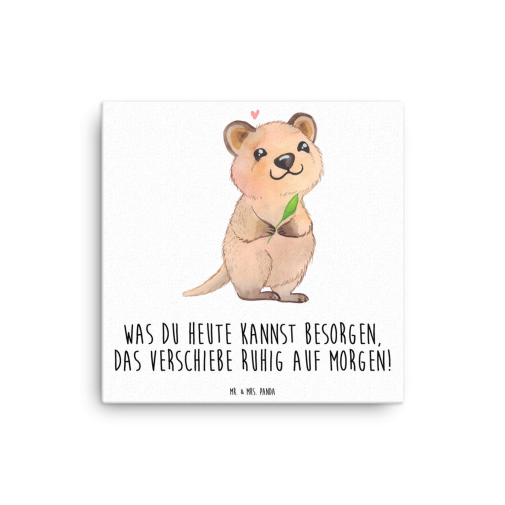 Leinwand Bild Quokka Happy Leinwand, Bild, Kunstdruck, Wanddeko, Dekoration, Tiermotive, Gute Laune, lustige Sprüche, Tiere, Quokka, Verschieben, Aufschieberitis, Lustiger Spruch, Niedliches Tier, Dinge erledigen