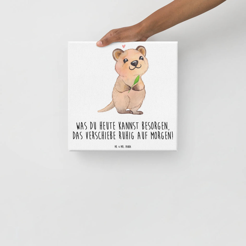 Leinwand Bild Quokka Happy Leinwand, Bild, Kunstdruck, Wanddeko, Dekoration, Tiermotive, Gute Laune, lustige Sprüche, Tiere, Quokka, Verschieben, Aufschieberitis, Lustiger Spruch, Niedliches Tier, Dinge erledigen