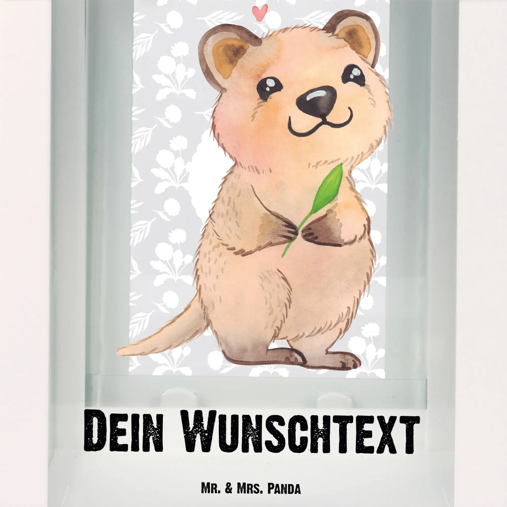 Personalisierte Deko Laterne Quokka Happy Gartenlampe, Gartenleuchte, Gartendekoration, Gartenlicht, Laterne kleine Laternen, XXL Laternen, Laterne groß, Tiermotive, Gute Laune, lustige Sprüche, Tiere, Quokka, Verschieben, Aufschieberitis, Lustiger Spruch, Niedliches Tier, Dinge erledigen