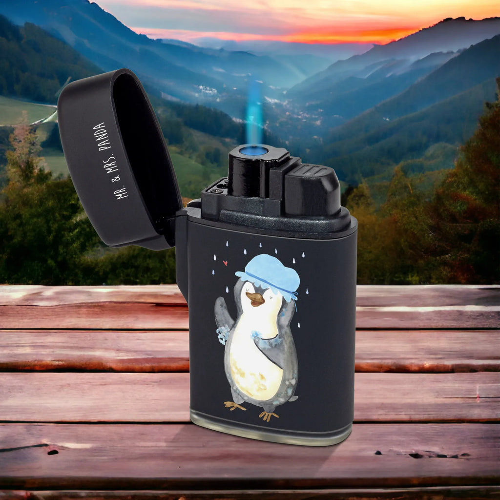 Lighter Penguin have a shower Feuerzeug, Feuerzeuge, Sturmfeuerzeug, Gasfeuerzeug, Luxus Feuerzeug, Sturmfeuerzeug nachfüllbar, Pinguin, Pinguine, Dusche, duschen, Lebensmotto, Motivation, Neustart, Neuanfang, glücklich sein